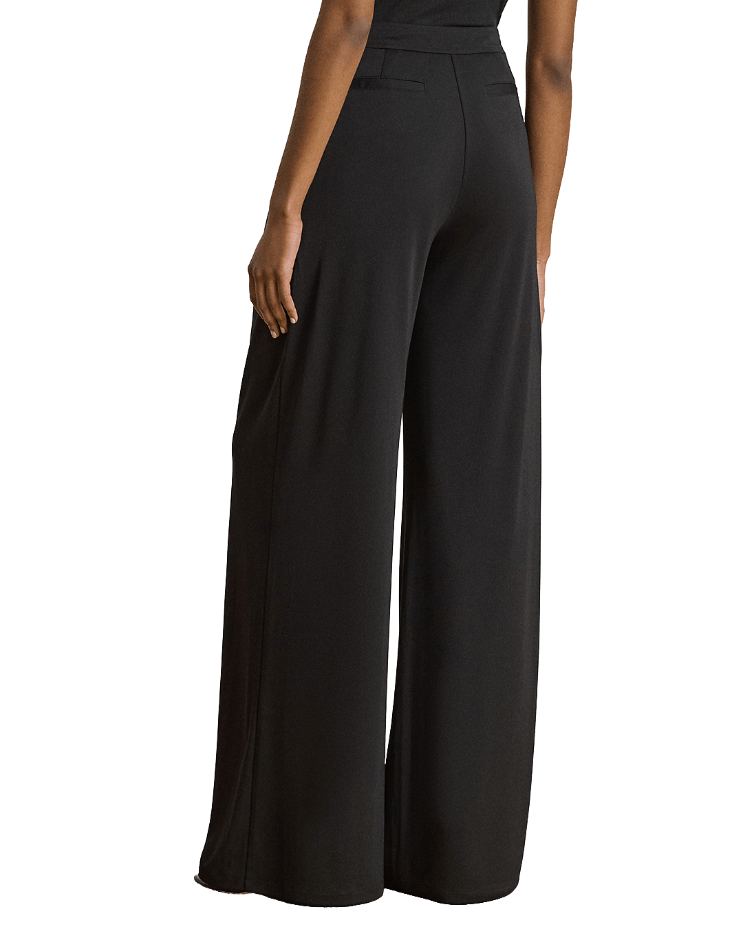 Lauren By Ralph Lauren Trousers Lauren Black Lauren Chabrell Pleated Stretch Wide Pant Black