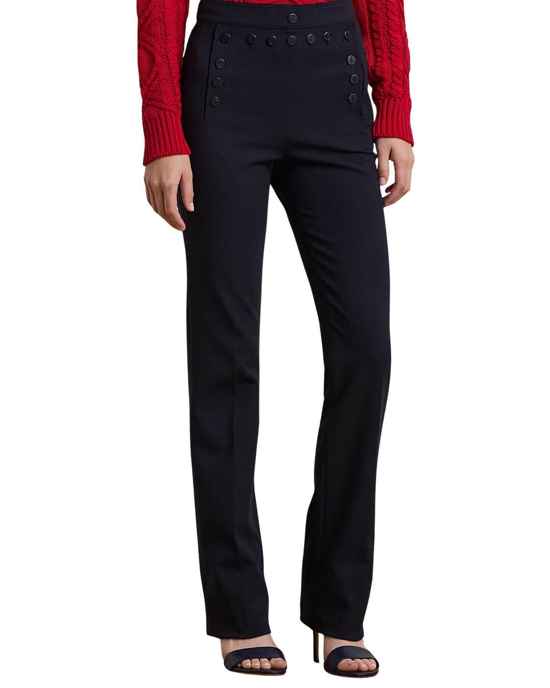 Lauren by Ralph Lauren Trousers Lauren by Ralph Lauren Navy Kenese Full-Length Flat Front Pants