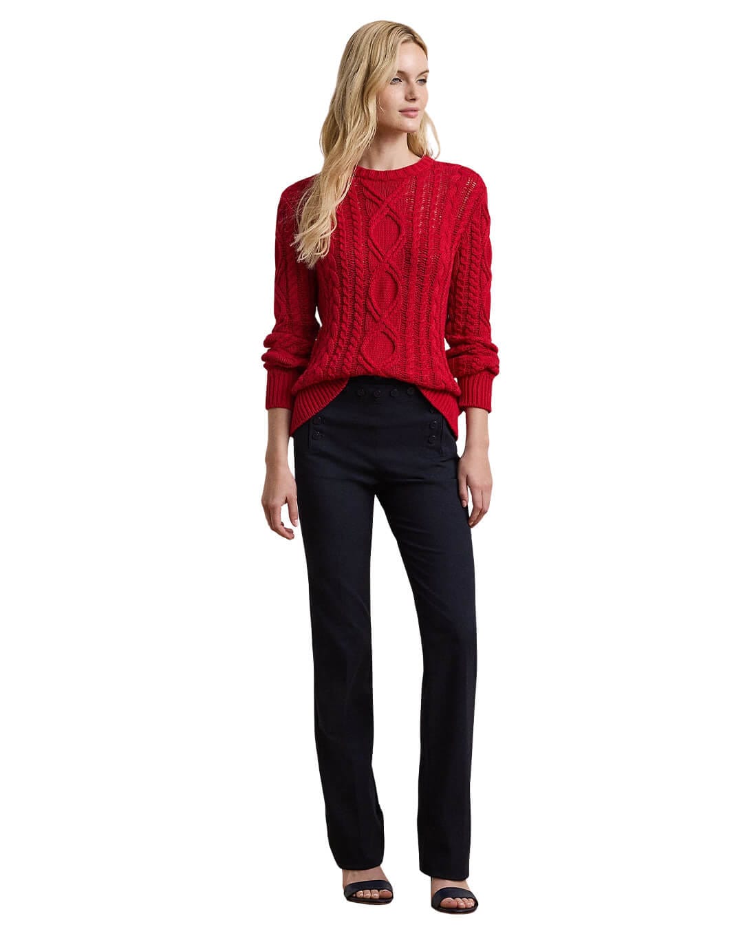 Lauren by Ralph Lauren Trousers Lauren by Ralph Lauren Navy Kenese Full-Length Flat Front Pants