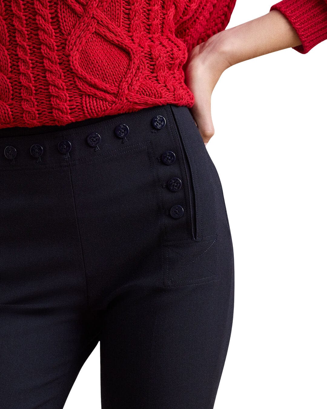 Lauren by Ralph Lauren Trousers Lauren by Ralph Lauren Navy Kenese Full-Length Flat Front Pants