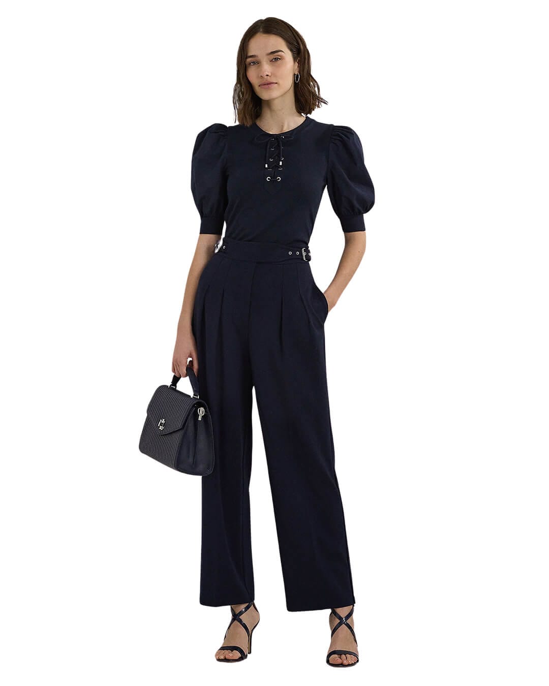 Lauren by Ralph Lauren Trousers Lauren by Ralph Lauren Navy Zattary Cropped Trousers