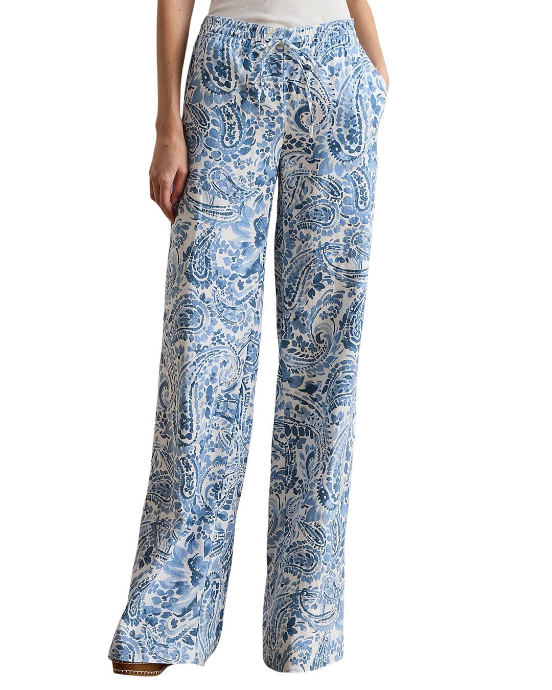 Lauren By Ralph Lauren Trousers Lauren By Ralph Lauren Woven Wide Leg Linen Pants White Trousers