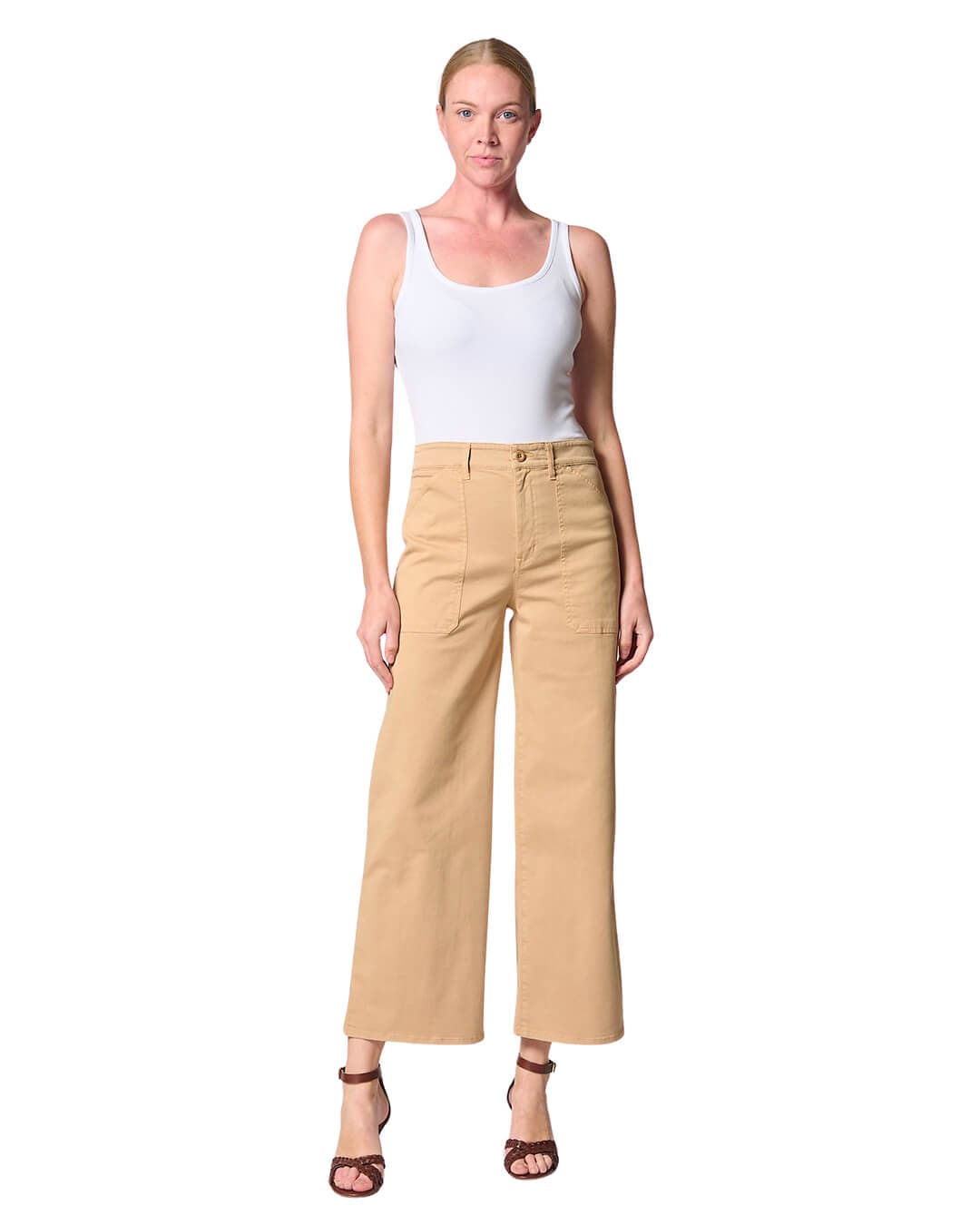 Lauren By Ralph Lauren Trousers YURSHANE-CROPPED-FLAT FRONT LIGHT BEIGE