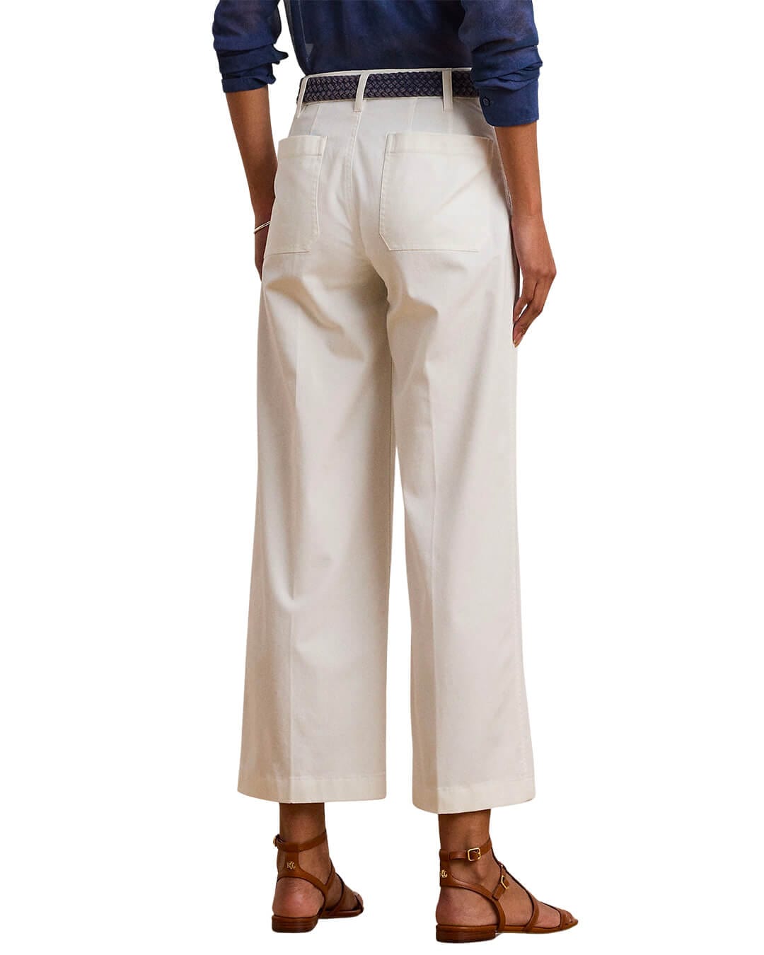 Lauren By Ralph Lauren Trousers YURSHANE-CROPPED-FLAT FRONT WHITE