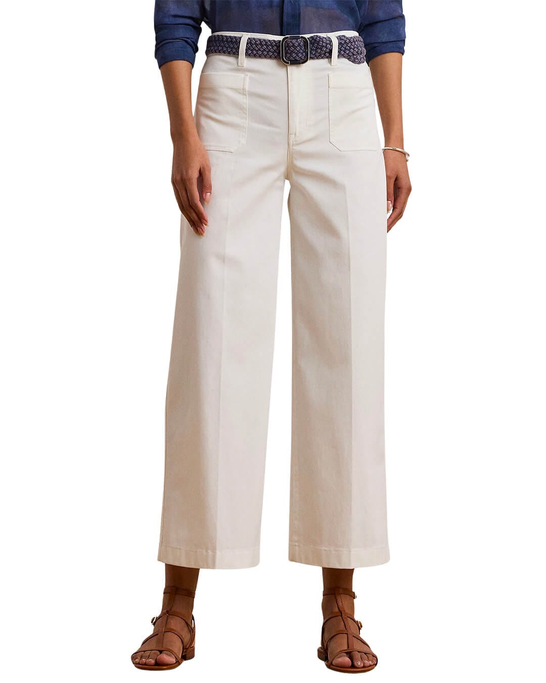 Lauren By Ralph Lauren Trousers YURSHANE-CROPPED-FLAT FRONT WHITE