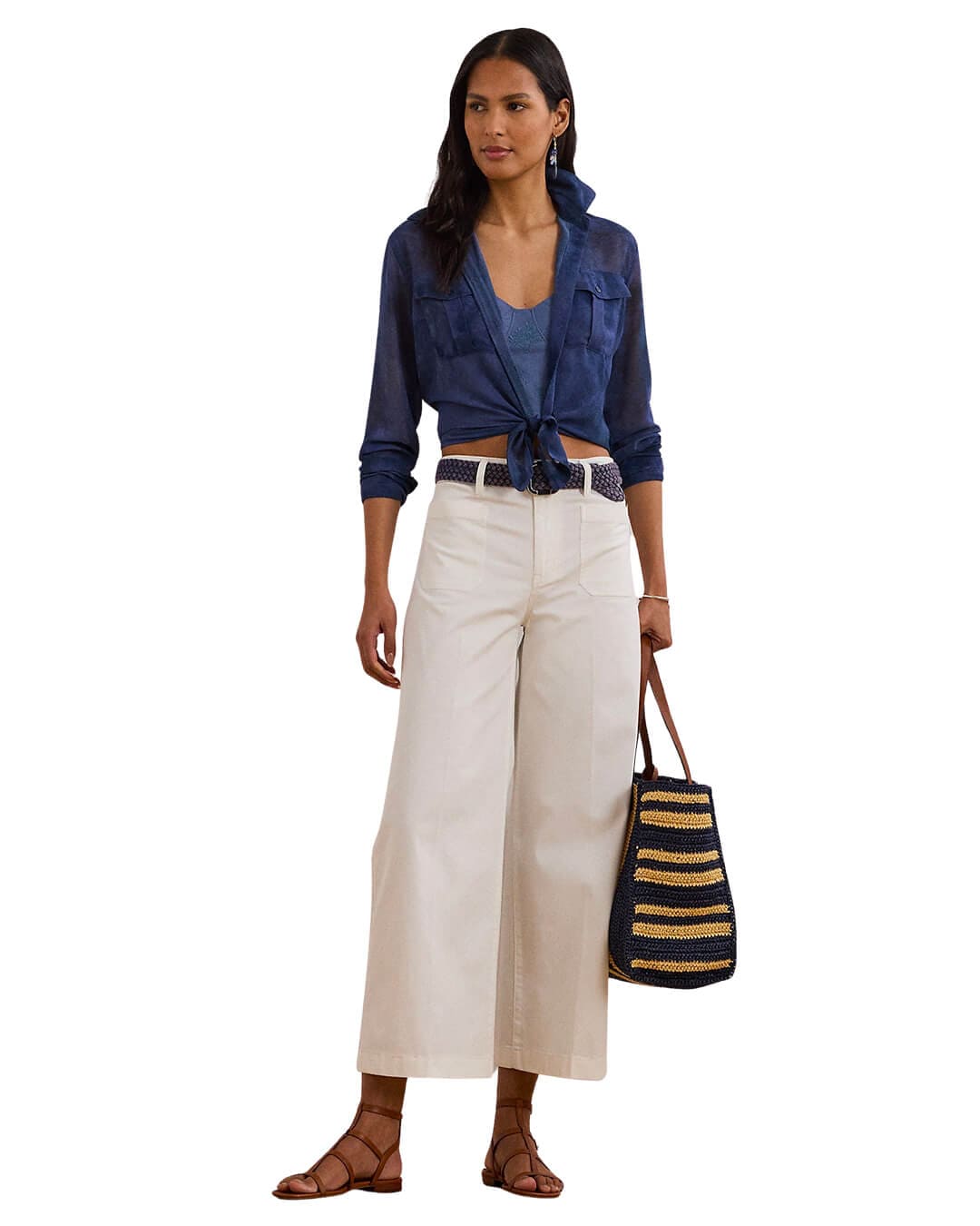 Lauren By Ralph Lauren Trousers YURSHANE-CROPPED-FLAT FRONT WHITE