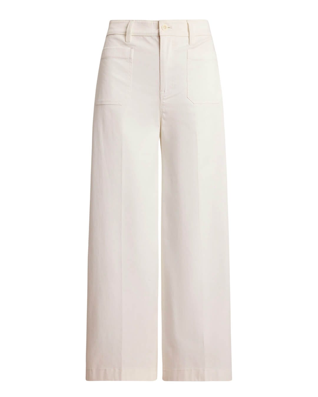 Lauren By Ralph Lauren Trousers YURSHANE-CROPPED-FLAT FRONT WHITE