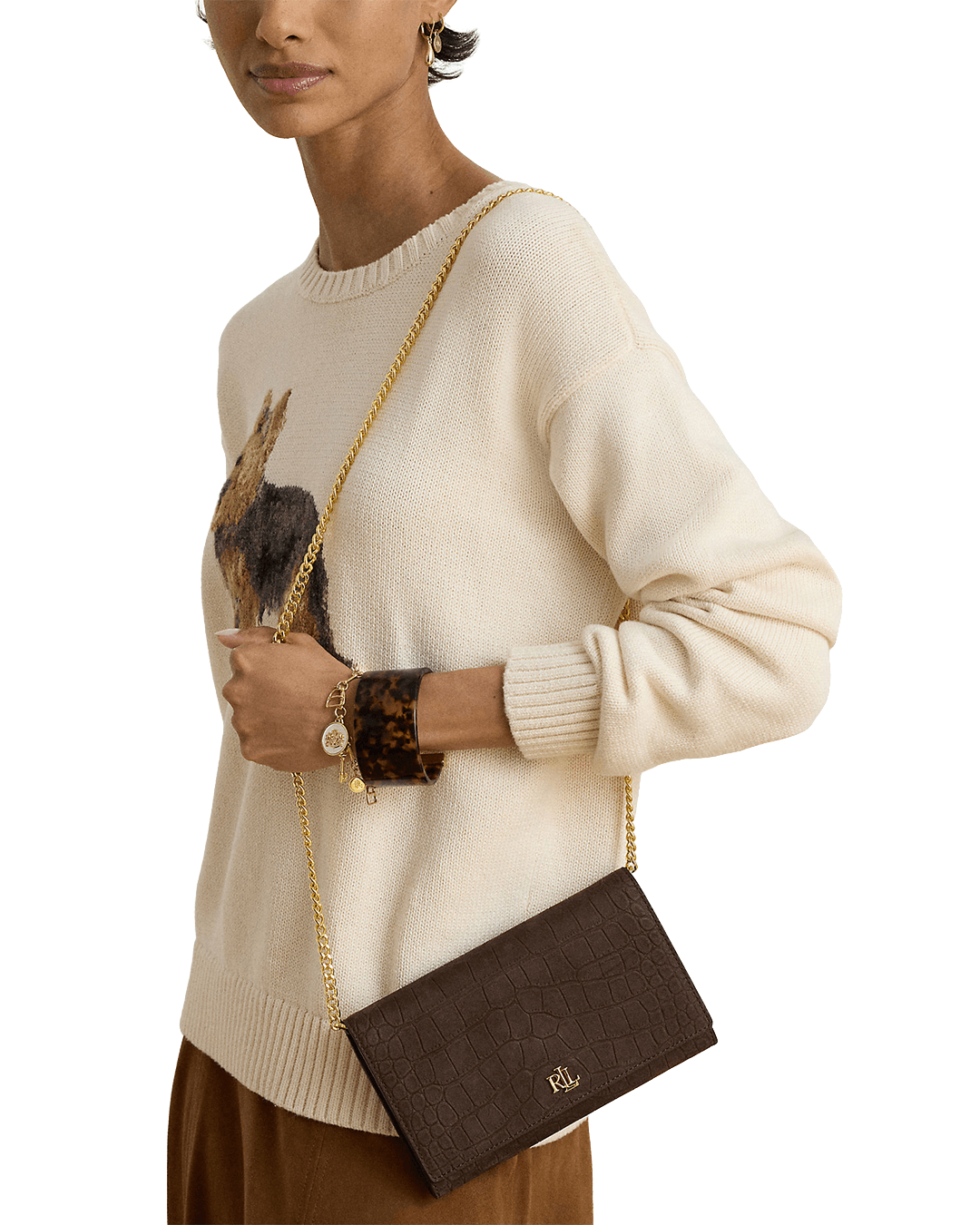 Lauren By Ralph Lauren Wallets ONE Lauren by Ralph Lauren Brown Large Adair II Wallet on a Chain