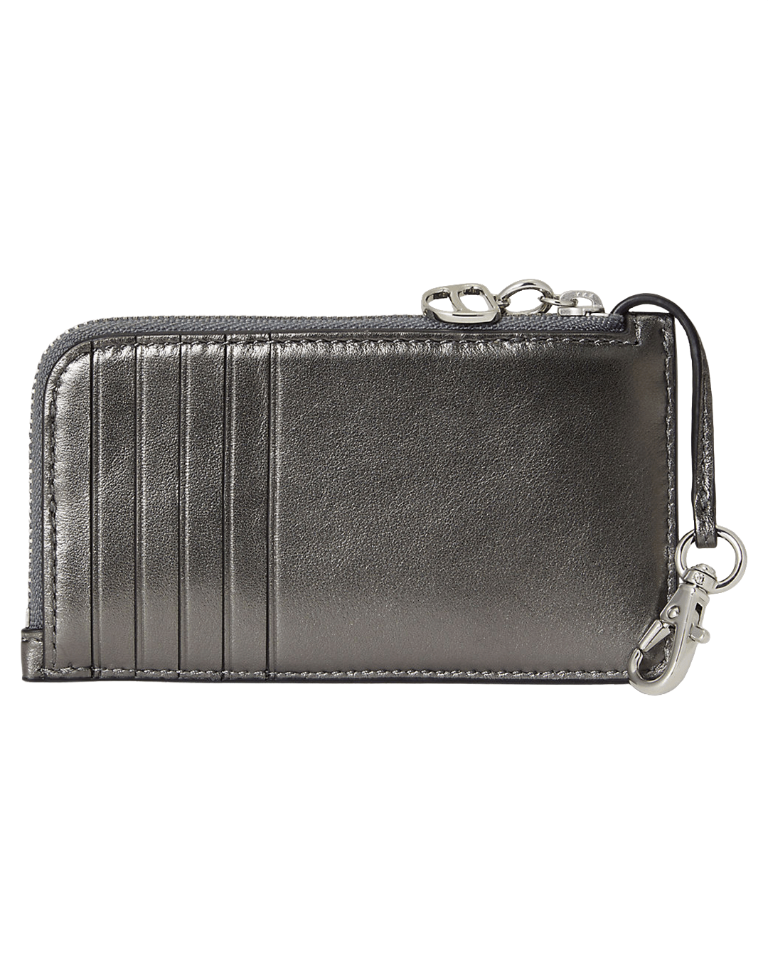 Lauren By Ralph Lauren Wallets ONE Lauren by Ralph Lauren Silver Small L-Zip Card Case