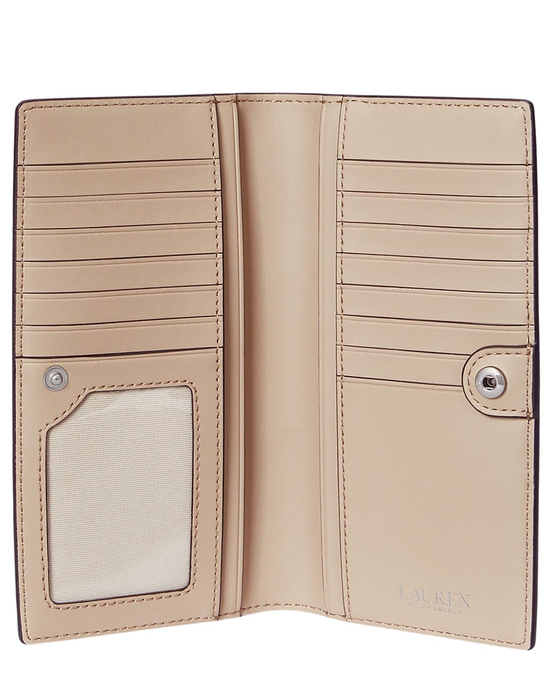 Lauren By Ralph Lauren Wallets ONE TWO-TONE CROSSHATCH LEATHER SLIM WALLET MULTI