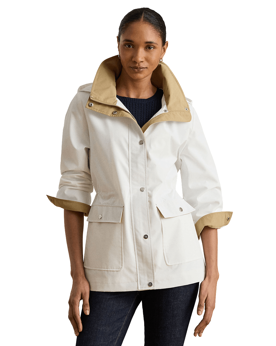 Lauren Coats Lauren Cream Lauren Hooded Funnelneck Anorak Cream