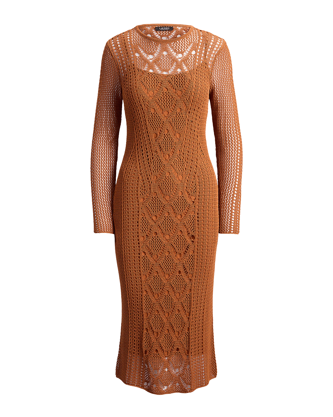 Lauren Dresses Lauren Red Lauren Pointelle-Knit Sheath Dress Red
