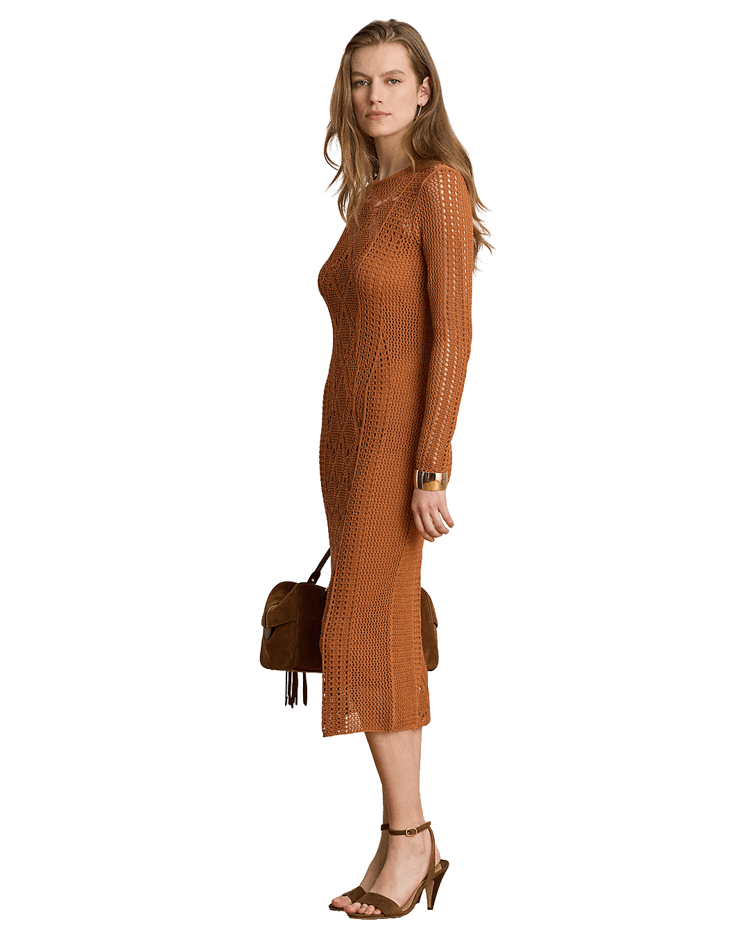 Lauren Dresses Lauren Red Lauren Pointelle-Knit Sheath Dress Red