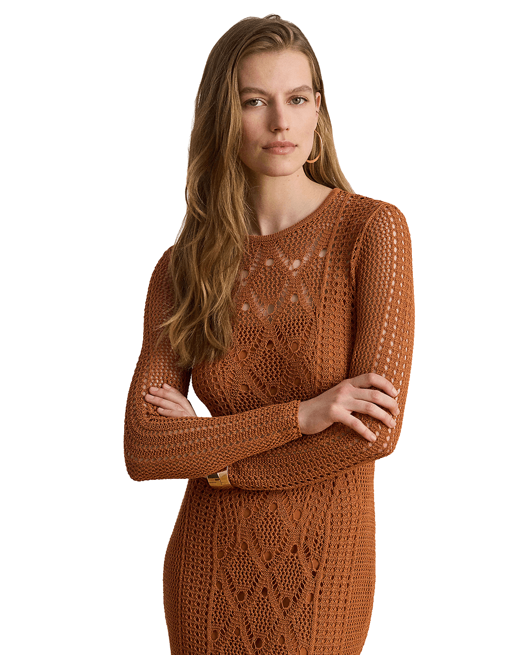 Lauren Dresses Lauren Red Lauren Pointelle-Knit Sheath Dress Red