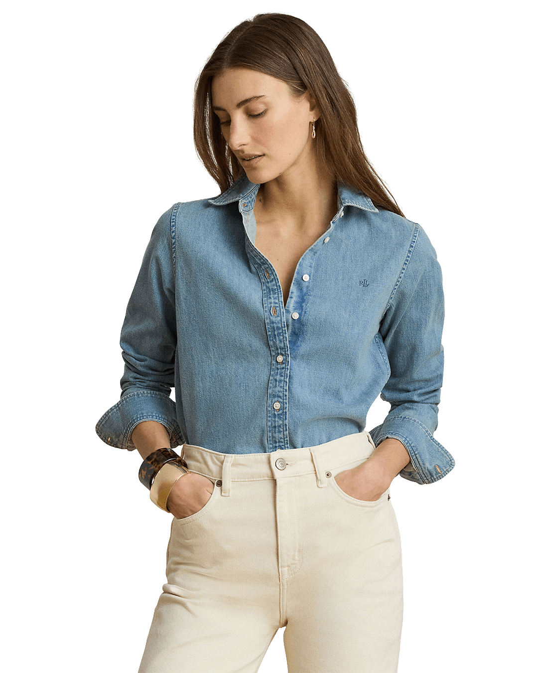 Lauren Shirts Lauren Blue Lauren Classic Fit Denim Shirt Blue