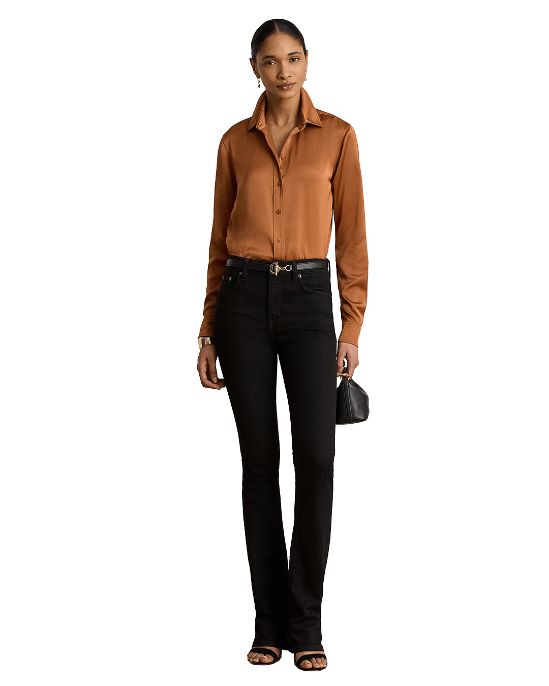 Lauren Shirts Lauren Red Lauren Classic Fit Satin Charmeuse Shirt Red