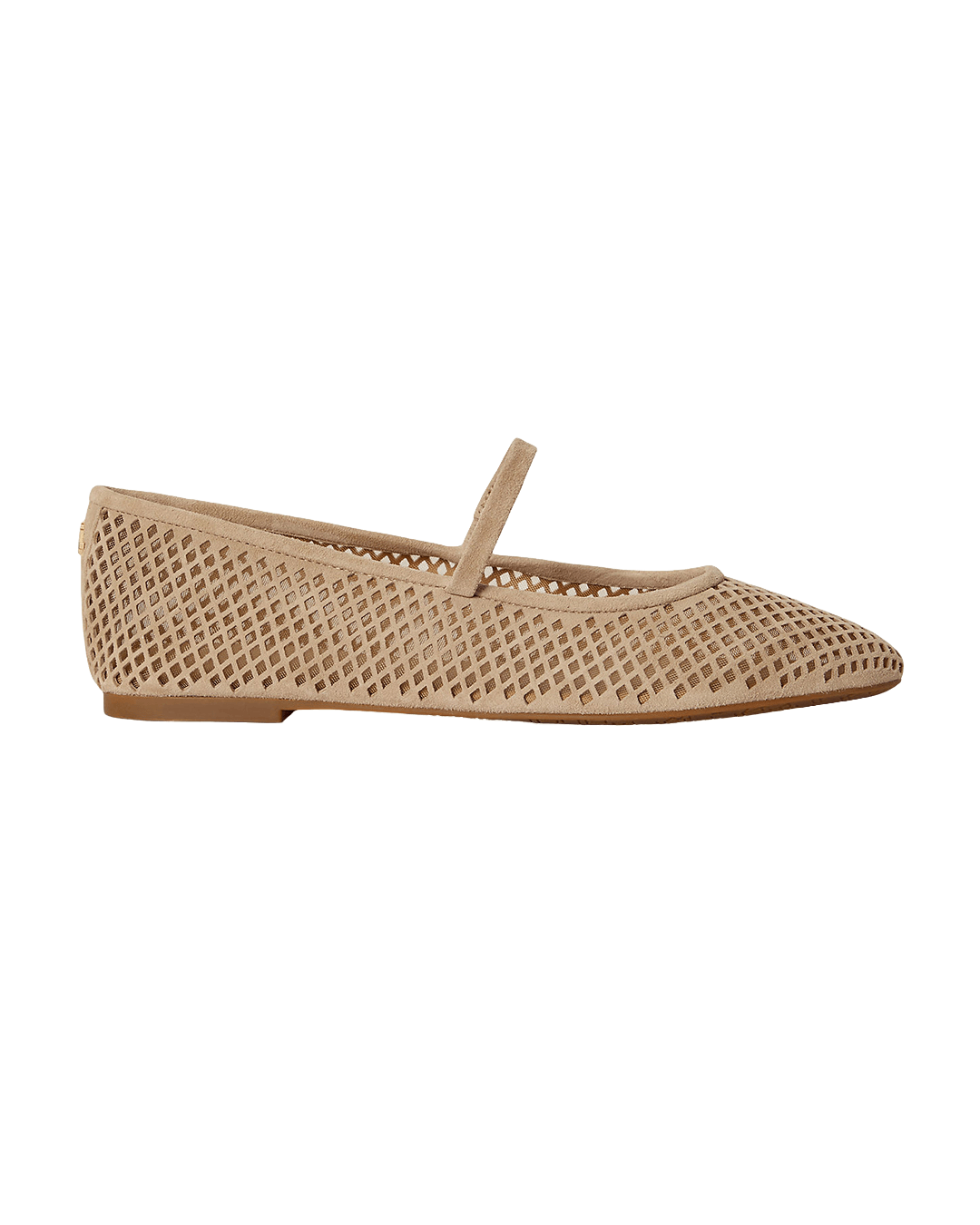 Lauren Shoes Lauren Beige Lauren Jayna Perforated Suede Mary Jane Flat Beige