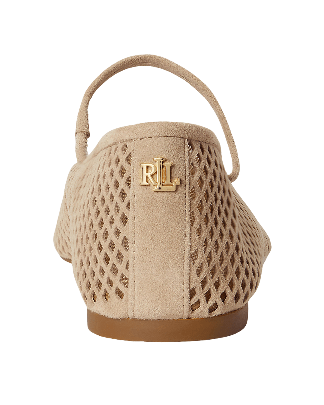 Lauren Shoes Lauren Beige Lauren Jayna Perforated Suede Mary Jane Flat Beige