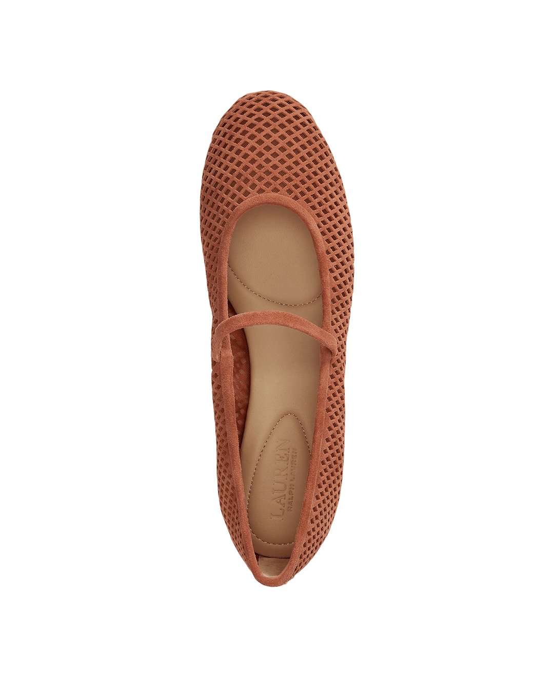 Lauren Shoes Lauren Red Lauren Jayna Perforated Suede Mary Jane Flat Red