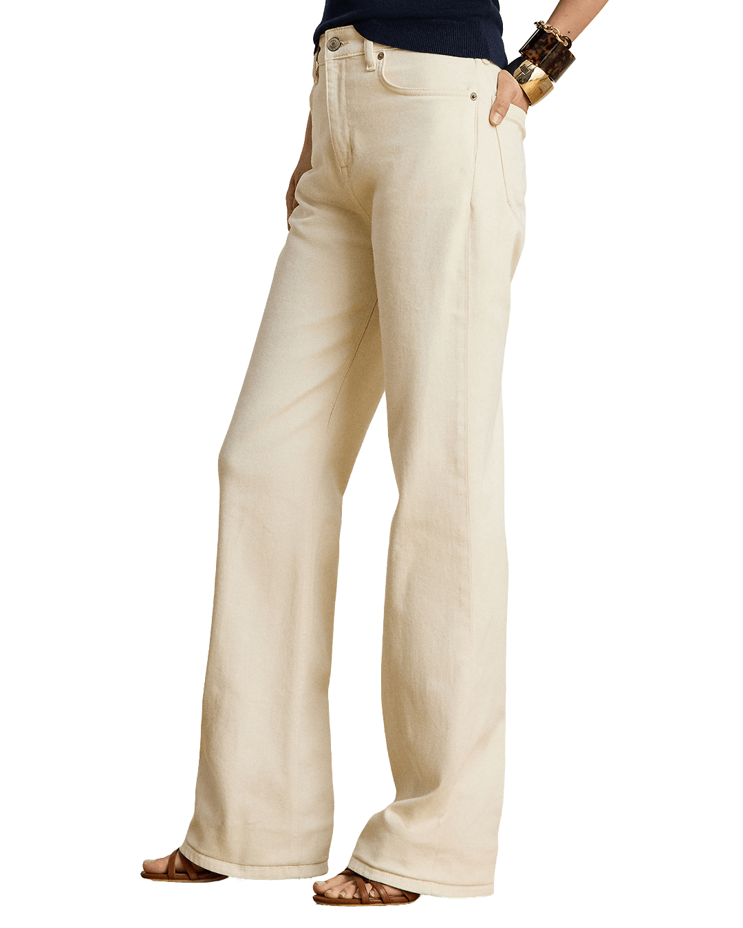 Lauren Trousers Lauren Cream Lauren High-Rise Straight Jean Cream