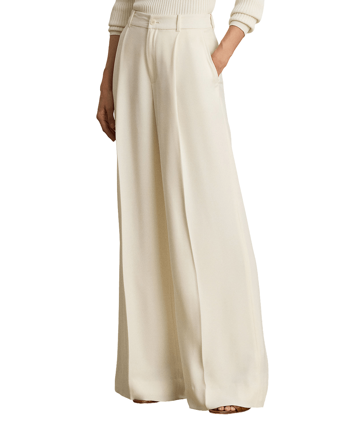 Lauren Trousers Lauren Cream Lauren Kirahn Wide-Leg Pant Cream