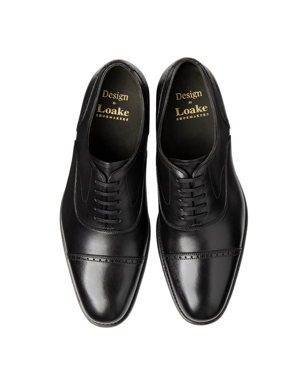 Loake Shoes Loake Black Hughes Oxford Brogued Shoes