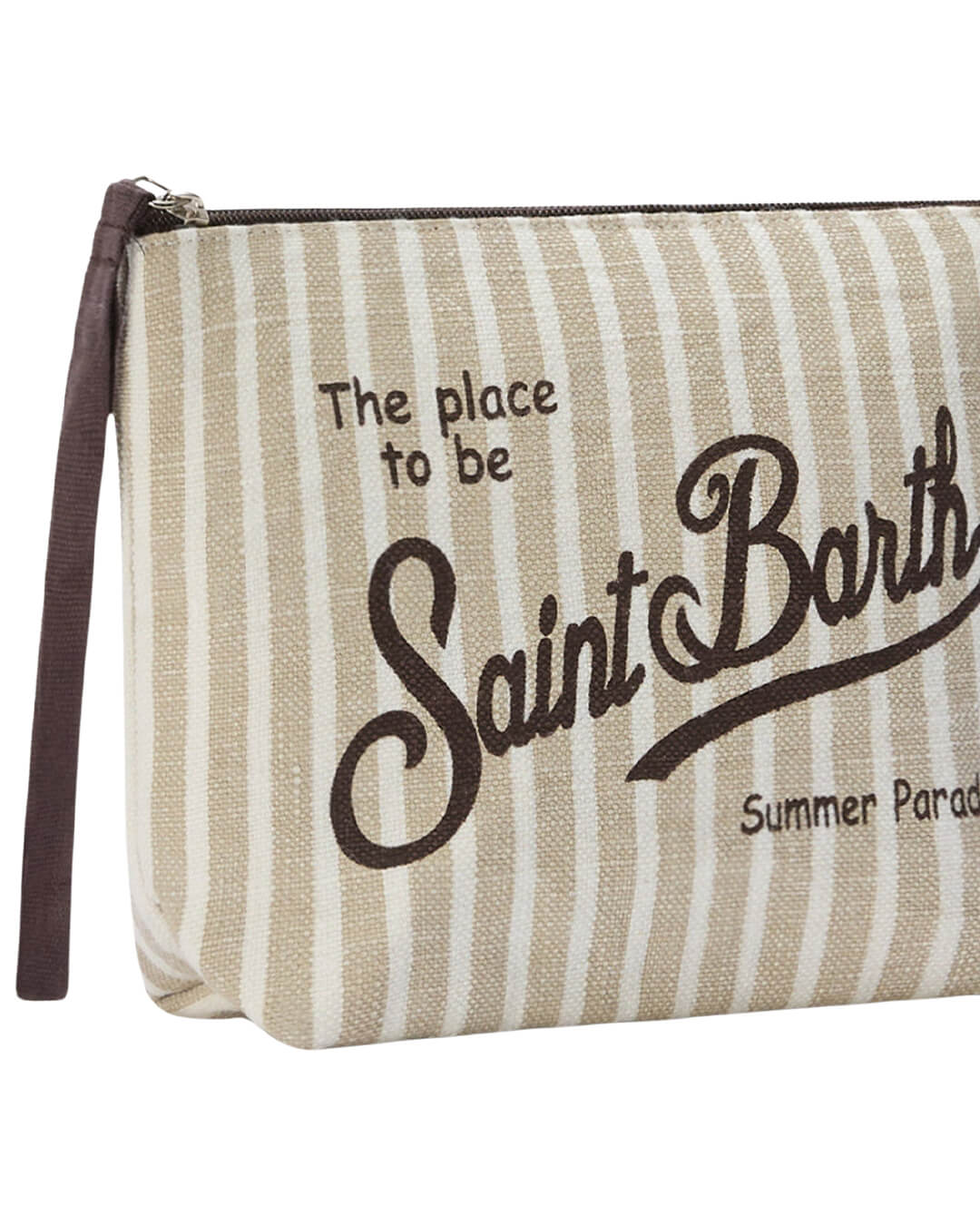 MC2 Saint Barth Bags ONE ALINE BEIGE  STRIPES  LINEN POCHETTE