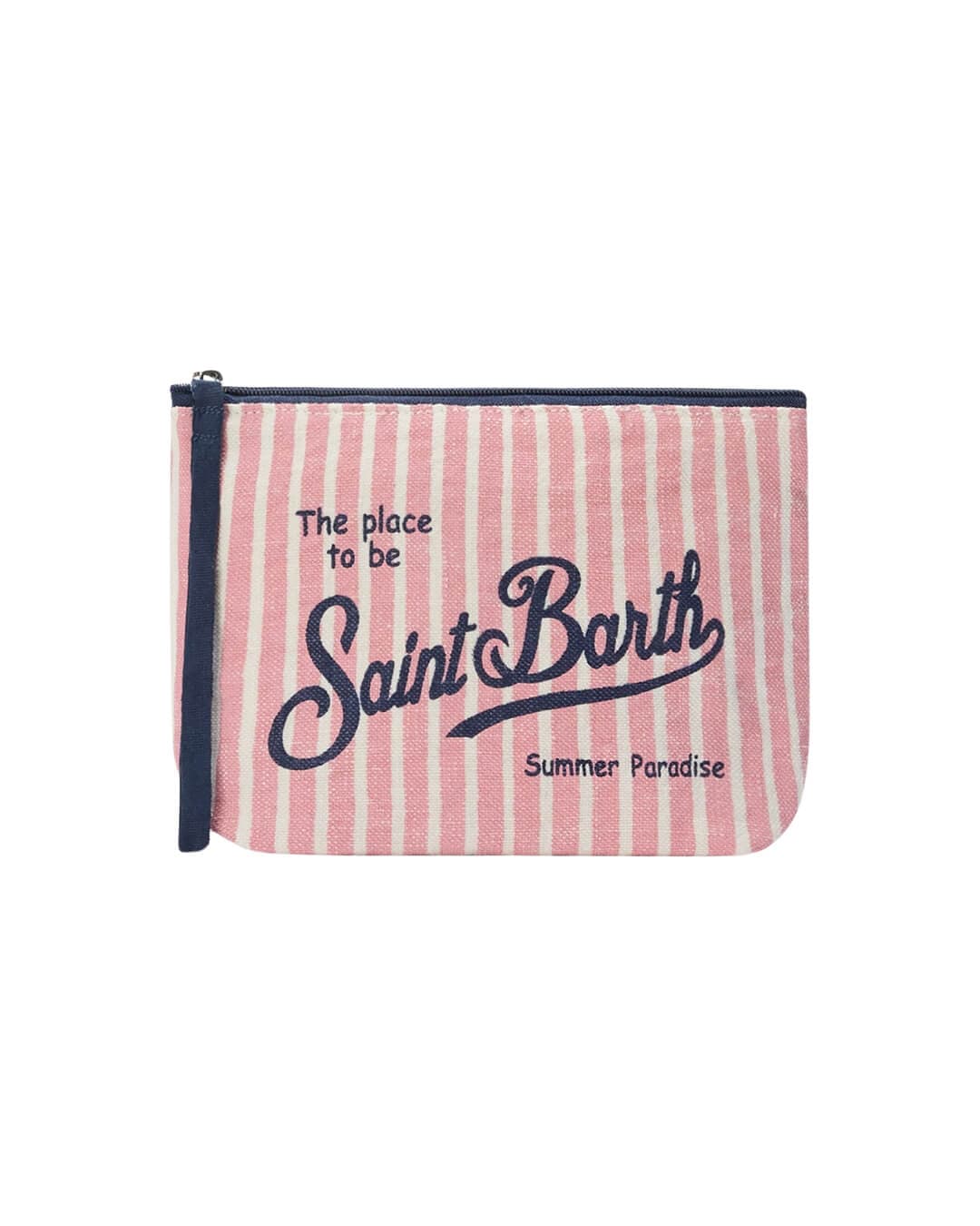 MC2 Saint Barth Bags ONE ALINE RED STRIPES LINEN POCHETTE