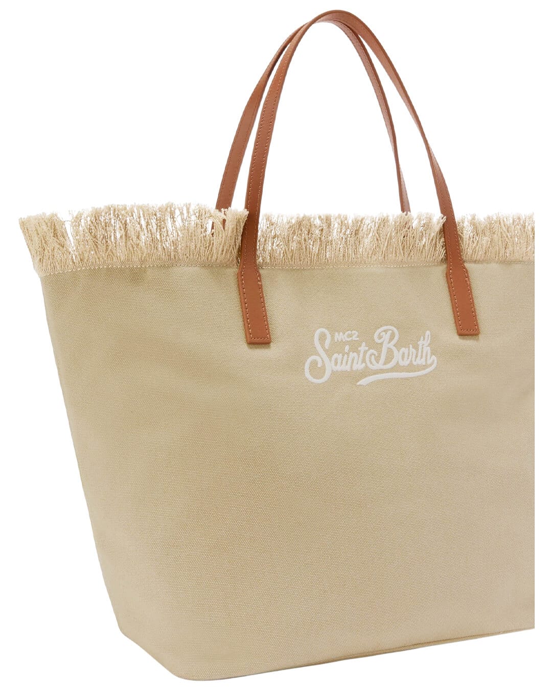 MC2 Saint Barth Bags ONE BEIGE CITY  FRINGE CANVAS BAG