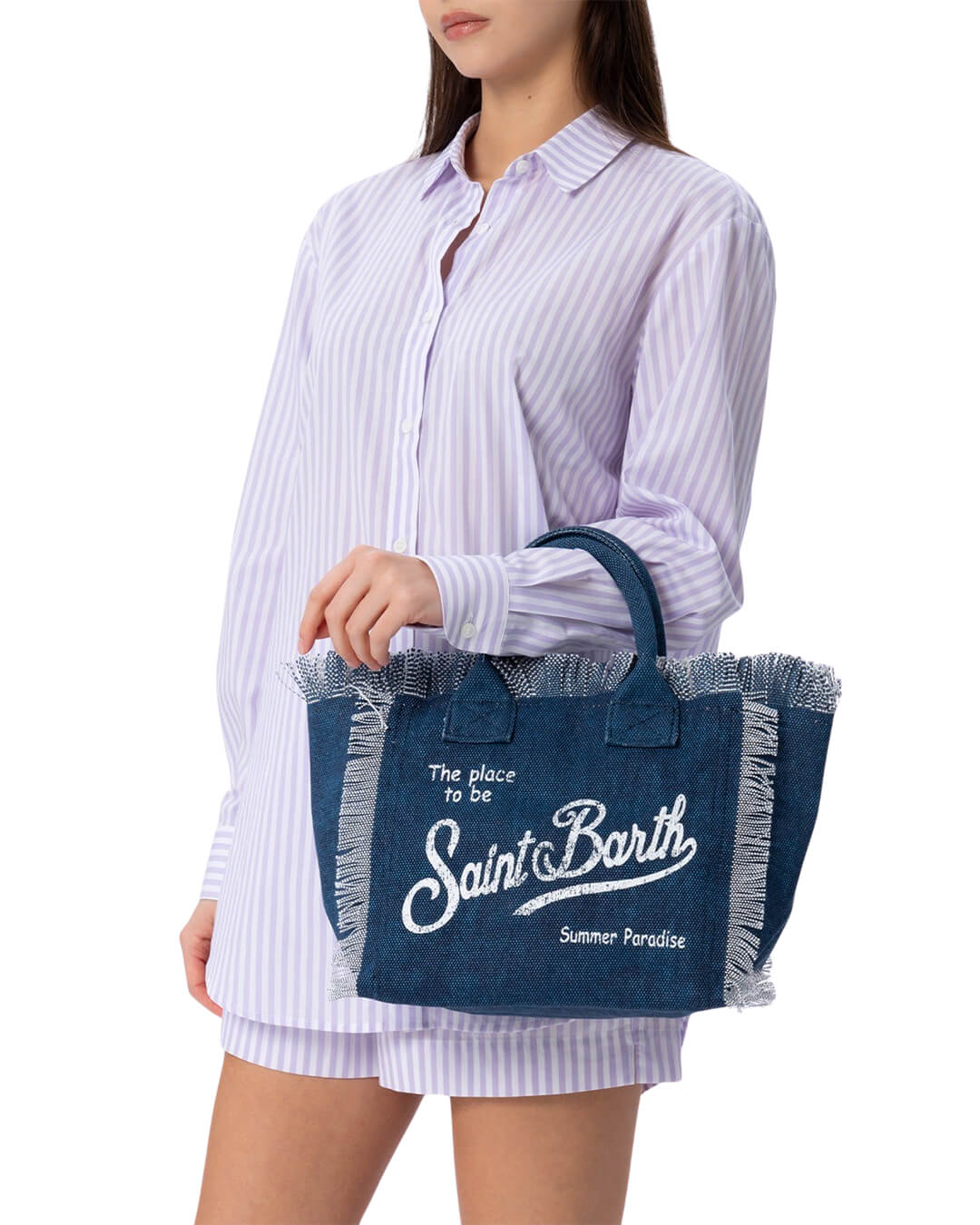 MC2 Saint Barth Bags ONE COLETTE CANVAS SMALL BAG INDIGO 03274H
