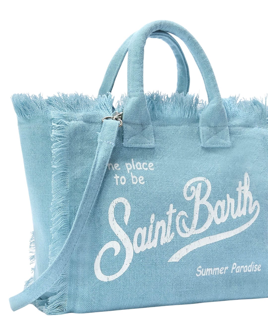 MC2 Saint Barth Bags ONE COLETTE LIGHT BLUE LINEN HAND BAG