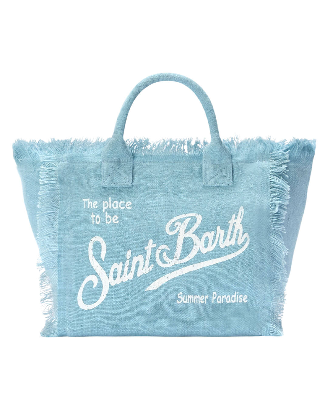 MC2 Saint Barth Bags ONE COLETTE LIGHT BLUE LINEN HAND BAG