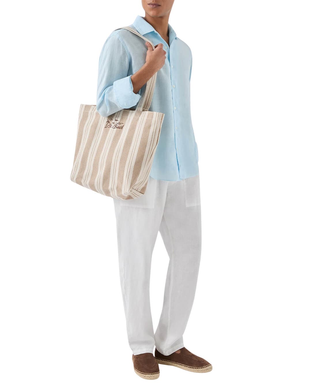 MC2 Saint Barth Bags ONE ESSENTIAL BIG STRIPES  BEACH COTTON BAG