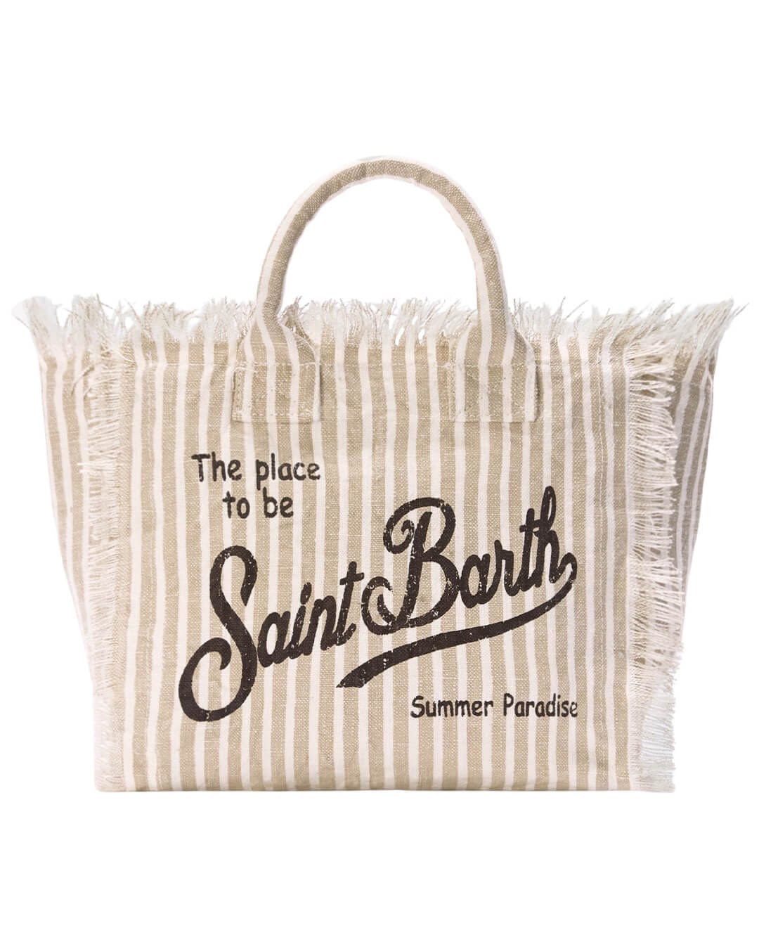 MC2 Saint Barth Bags ONE MC2 COLETTE BEIGE STRIPES LINEN HAND BAG
