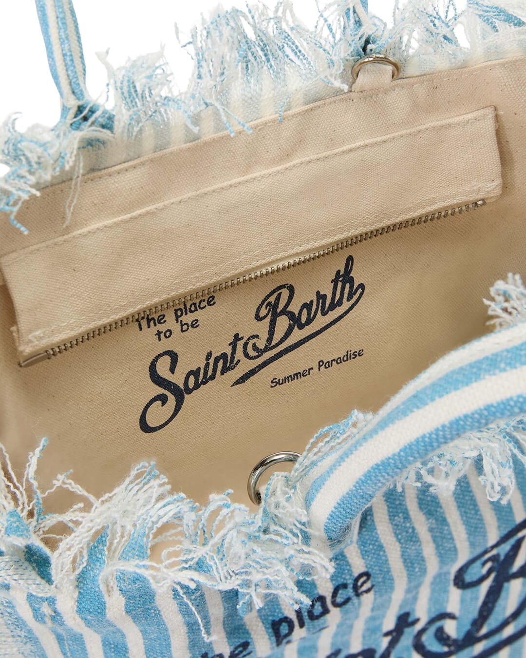 MC2 Saint Barth Bags ONE MC2 COLETTE BLUE LINEN HAND BAG