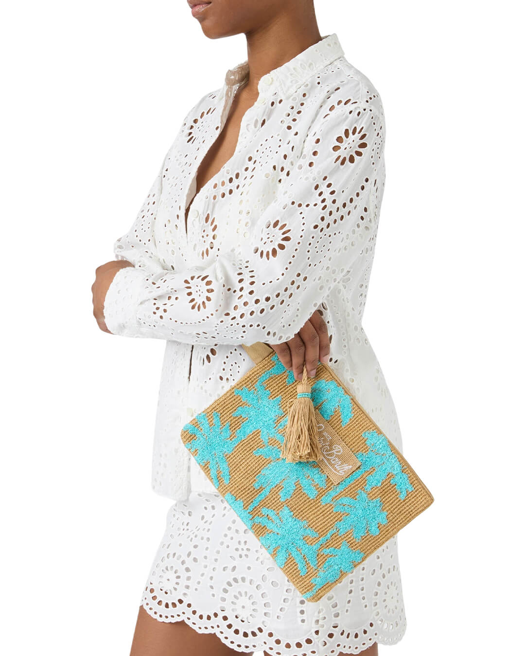 MC2 Saint Barth Bags ONE MC2  Jute Pouch Terry Palms