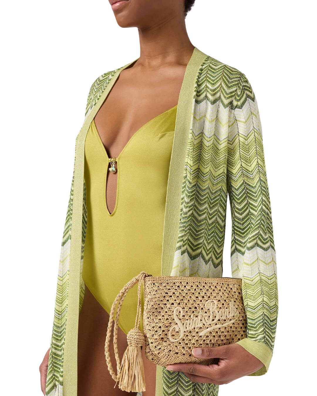 MC2 Saint Barth Bags ONE MC2 Raffia Pouch Pochette 11 Wave