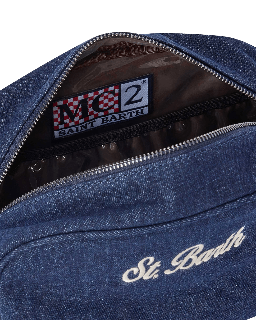 Mc2 Saint Barth Bags ONE MC2 Saint Barth Blue Westwood Denim Embroidered Wash Bag