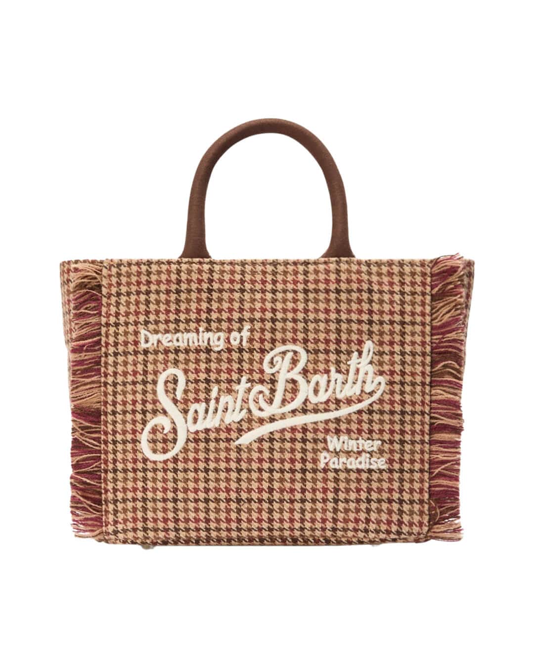 MC2 Saint Barth Bags ONE MC2 Saint Barth Vanity Mini Wool Small Bag With Strap Pied De Poule Soft 45 Emb 00282I