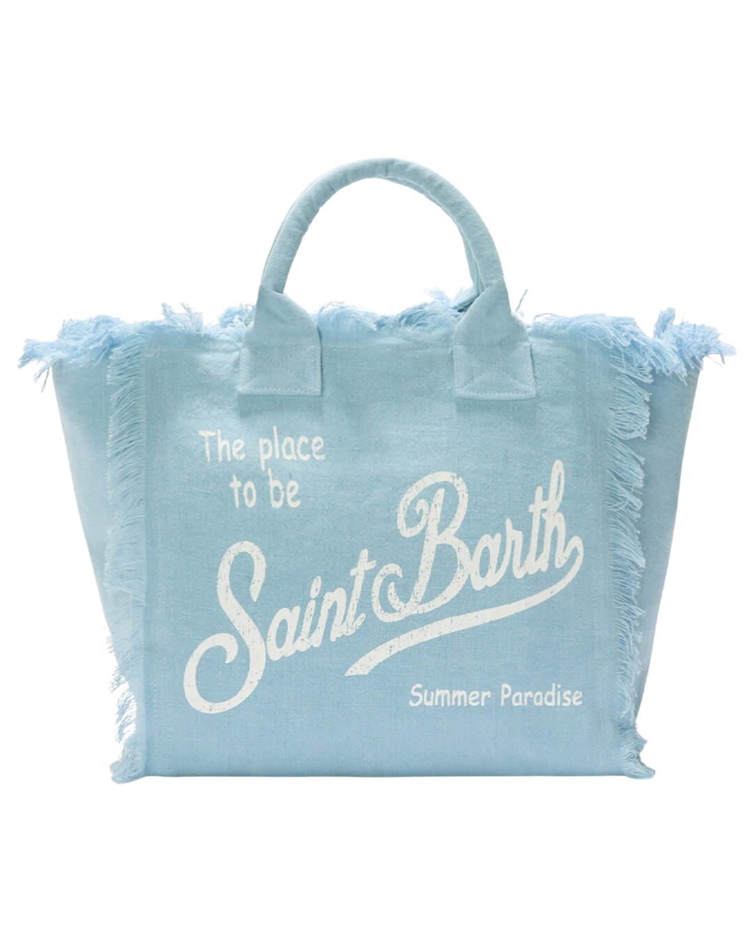 MC2 Saint Barth Bags ONE MC2 VANITY LIGHT BLUE LINEN BAG