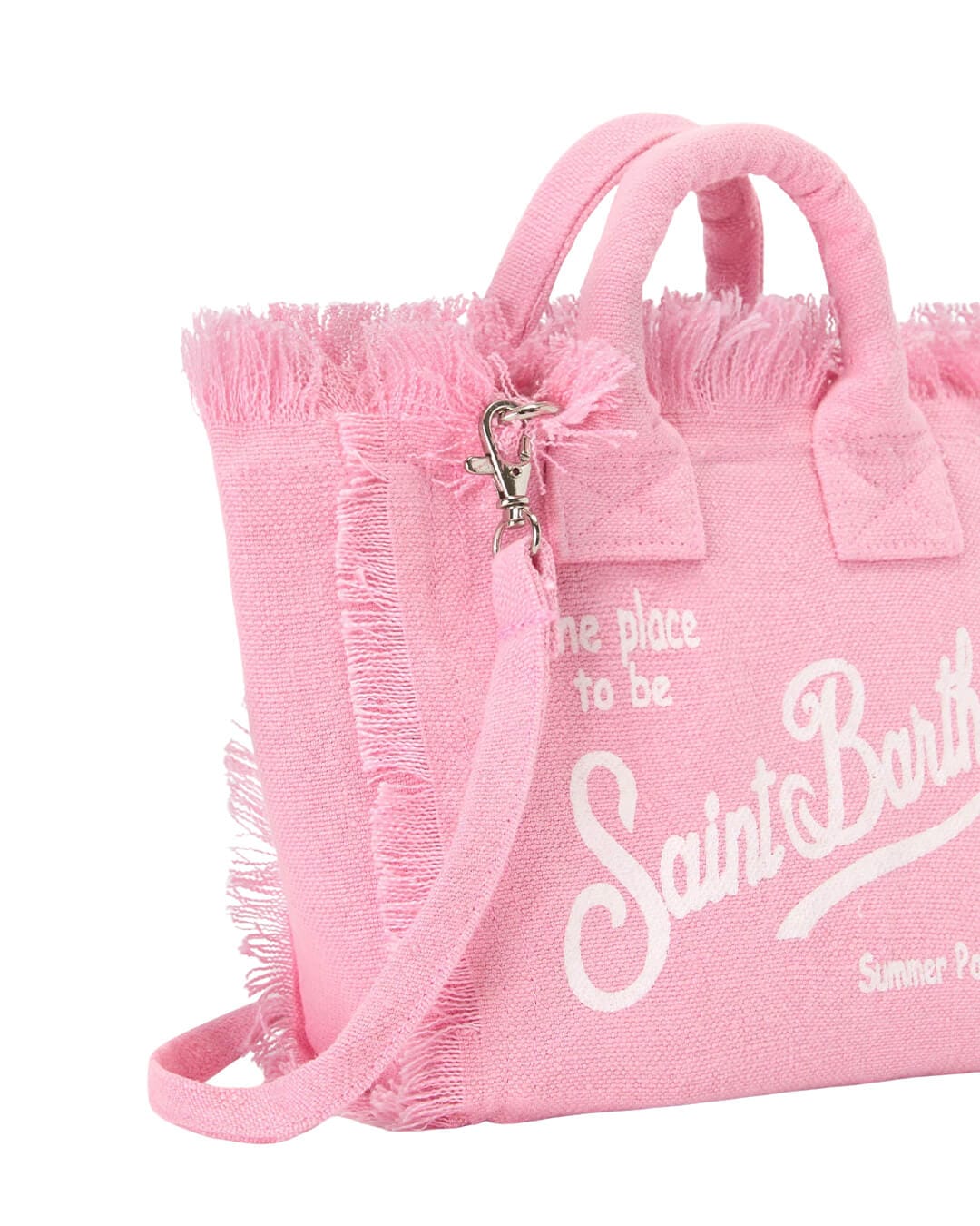 MC2 Saint Barth Bags ONE MC2 Vanity Mini Linen Small Bag With Strap Linen 21 Pink 00142l