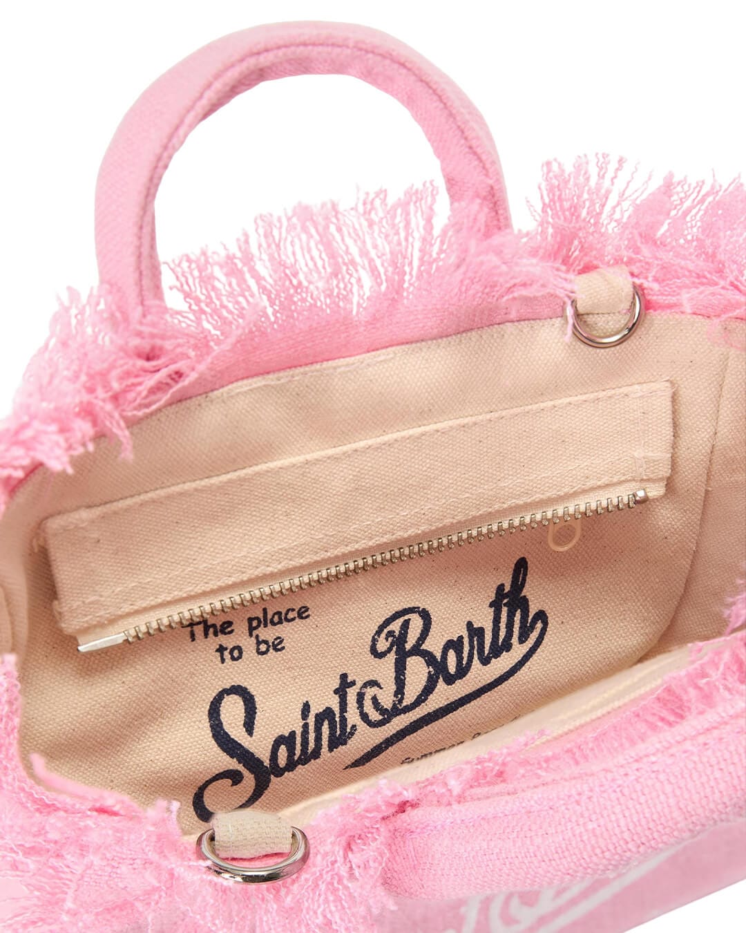 MC2 Saint Barth Bags ONE MC2 Vanity Mini Linen Small Bag With Strap Linen 21 Pink 00142l
