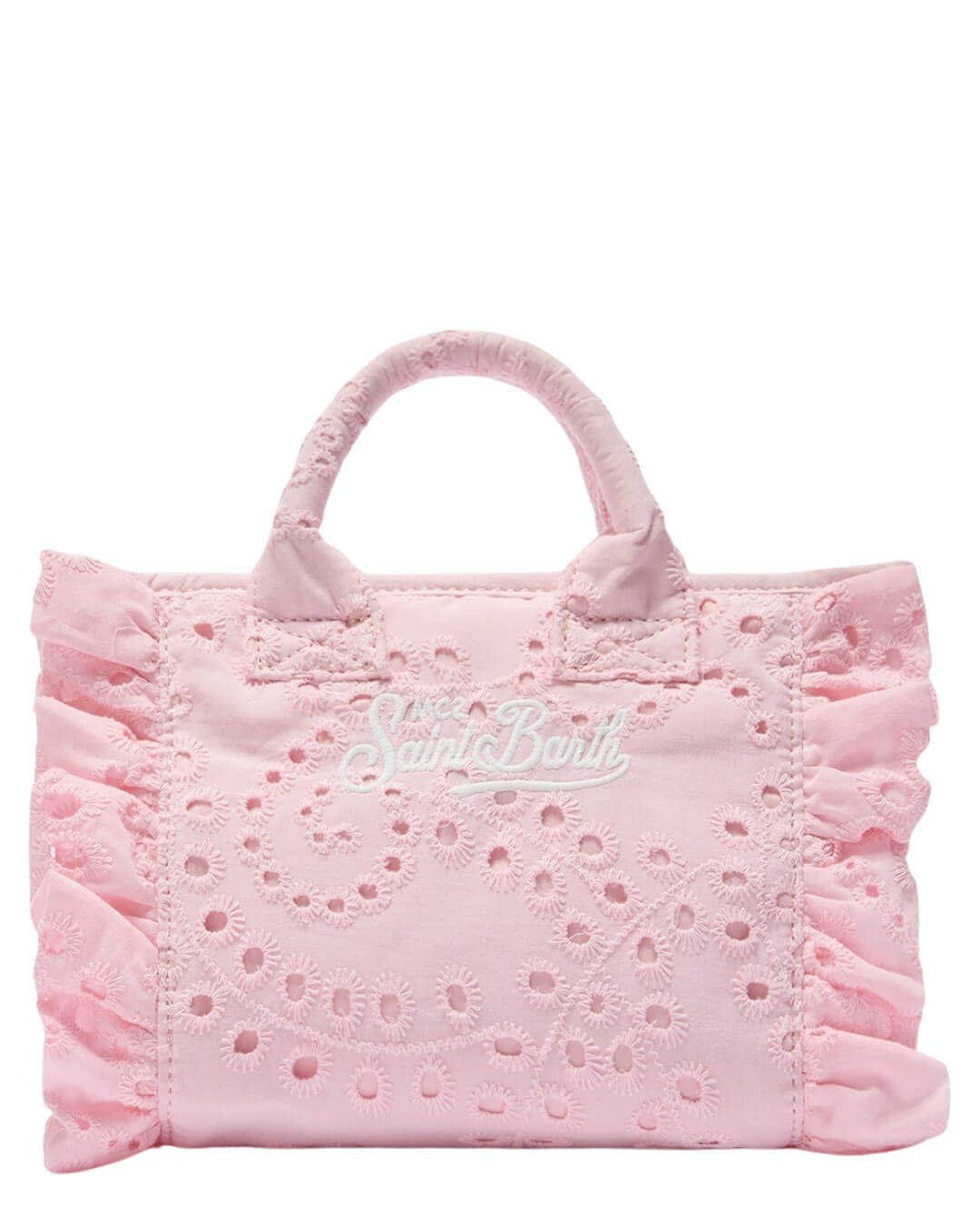 MC2 Saint Barth Bags ONE MC2 Vanity Mini Volant Small Bag With Strap Cotton Flower Embroidery