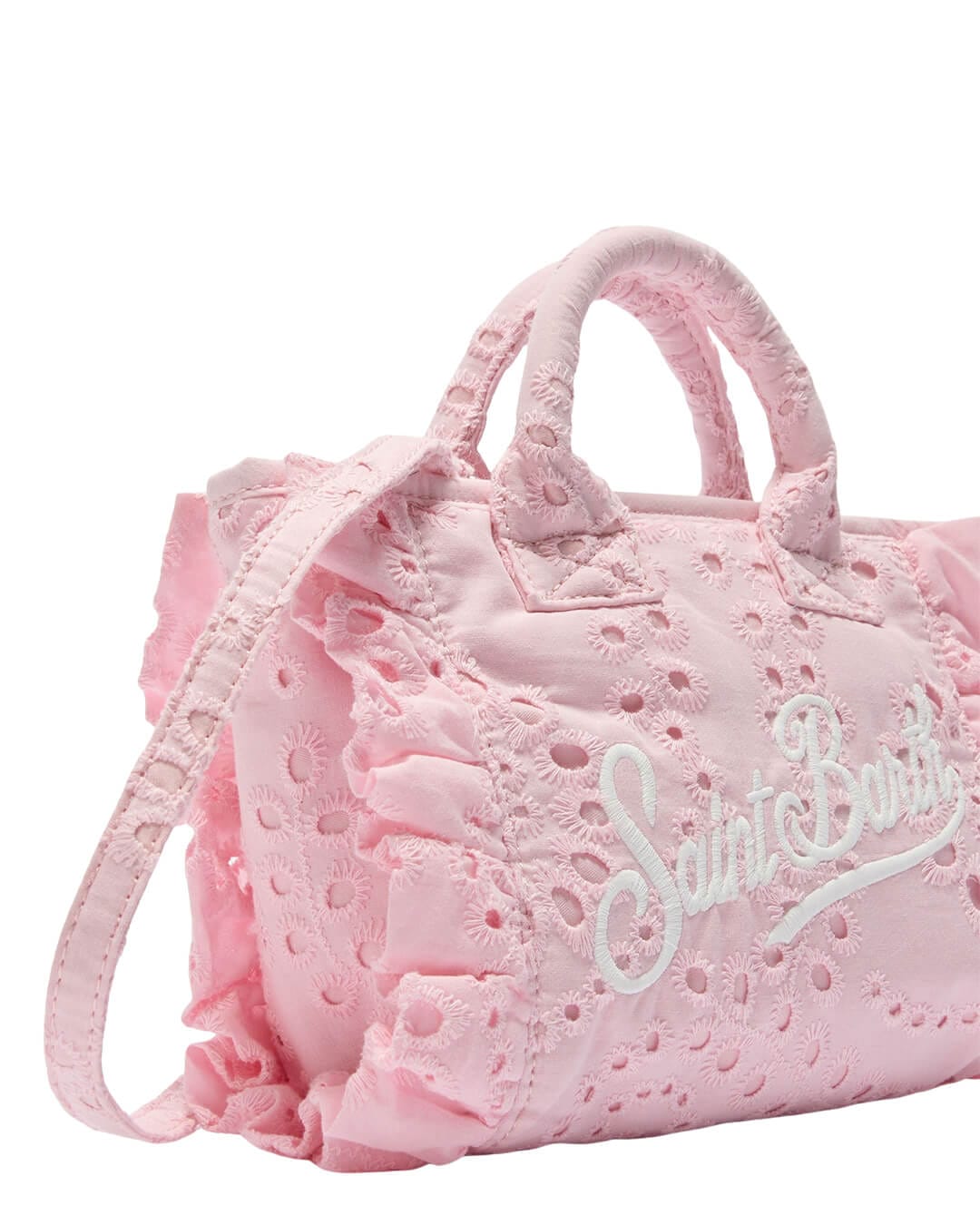 MC2 Saint Barth Bags ONE MC2 Vanity Mini Volant Small Bag With Strap Cotton Flower Embroidery