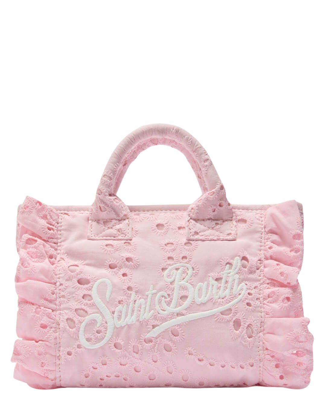 MC2 Saint Barth Bags ONE MC2 Vanity Mini Volant Small Bag With Strap Cotton Flower Embroidery