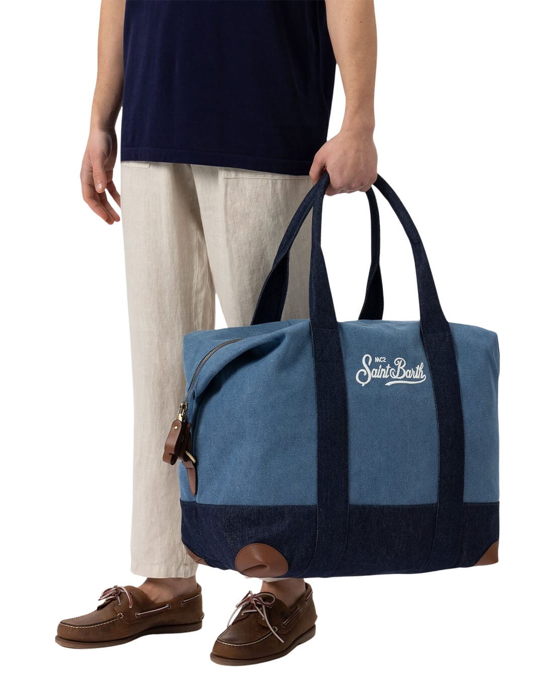 MC2 Saint Barth Bags ONE TRAVEL BAG DENIM EMB 01334H