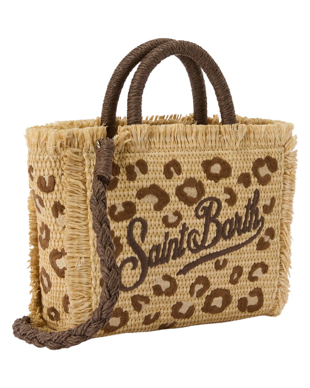 MC2 Saint Barth Bags ONE VANITY  LEOPARD MINI STRAW N SMALL BAG