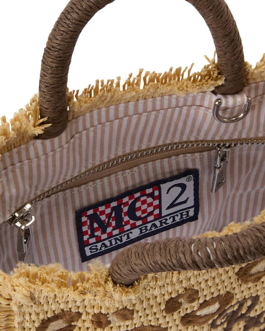 MC2 Saint Barth Bags ONE VANITY  LEOPARD MINI STRAW N SMALL BAG