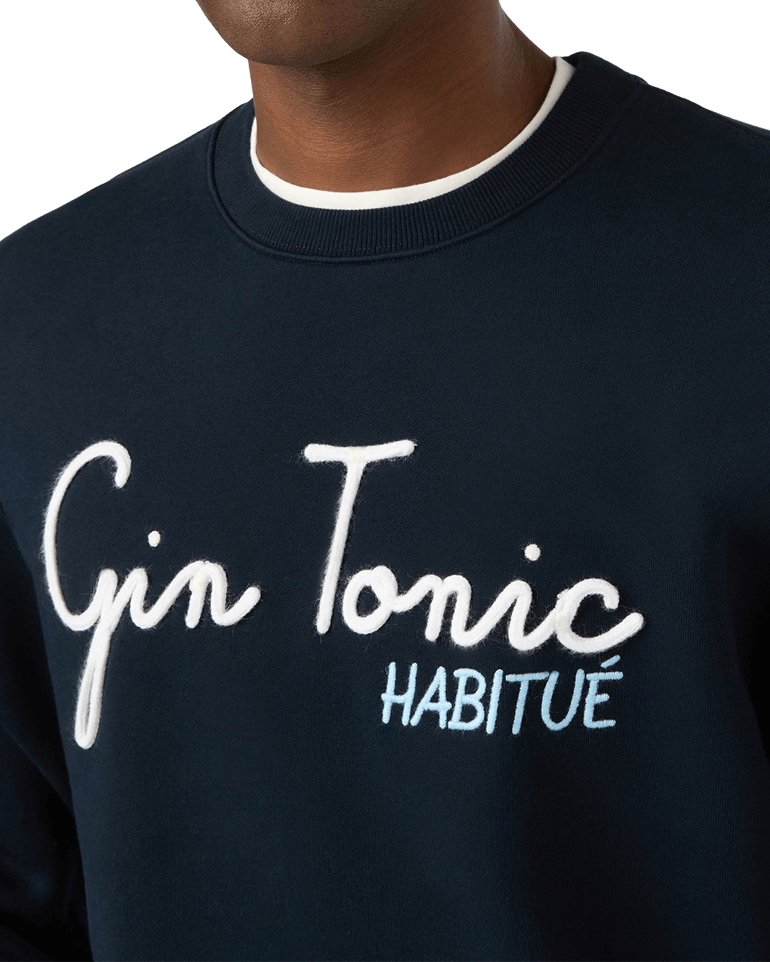 Mc2 Saint Barth Jumpers MC2 Saint Barth Blue Soho Gin Tonic Embroidered Sweatshirt