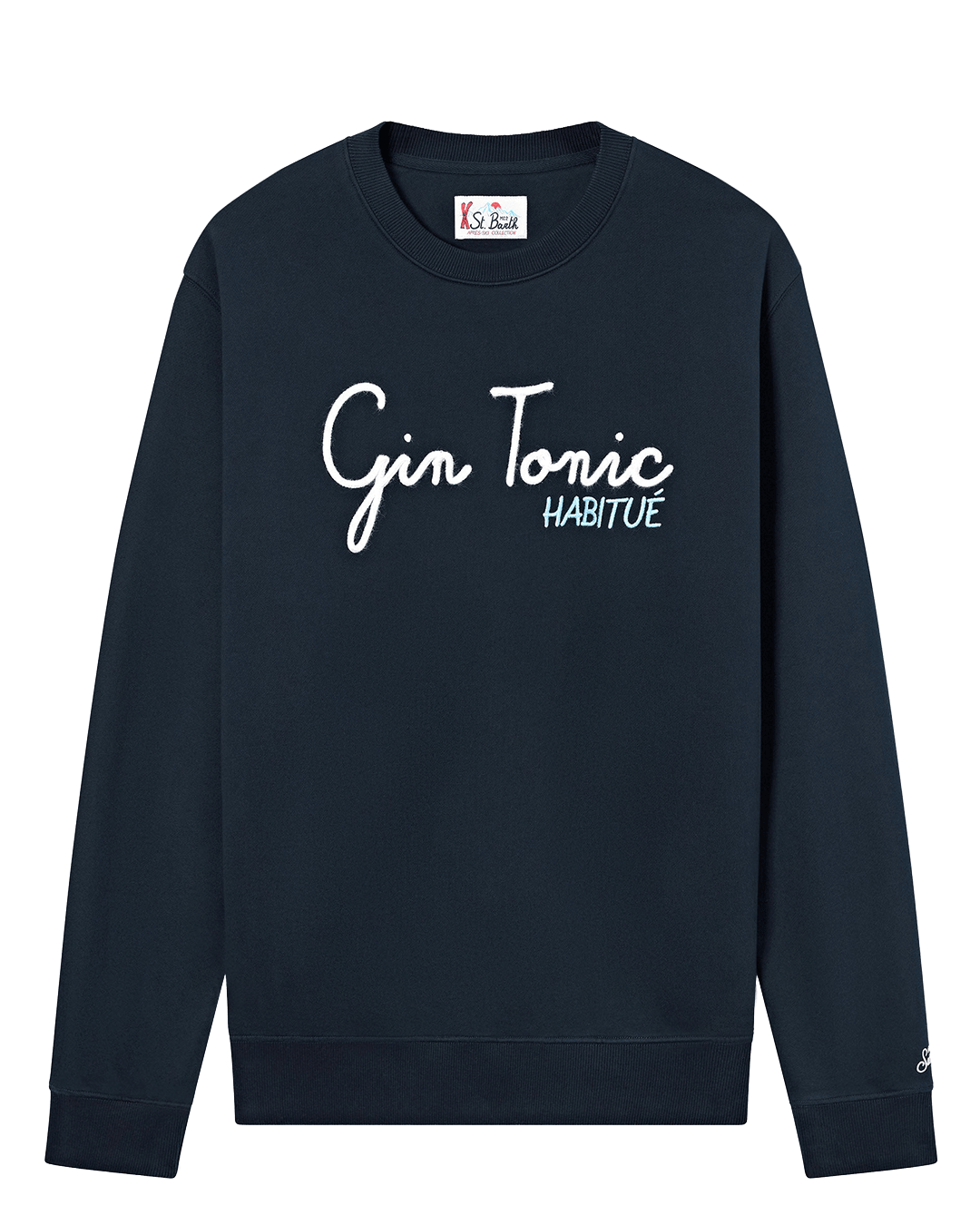 Mc2 Saint Barth Jumpers MC2 Saint Barth Blue Soho Gin Tonic Embroidered Sweatshirt